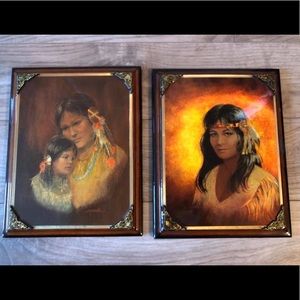 Native American Indian wooden frame